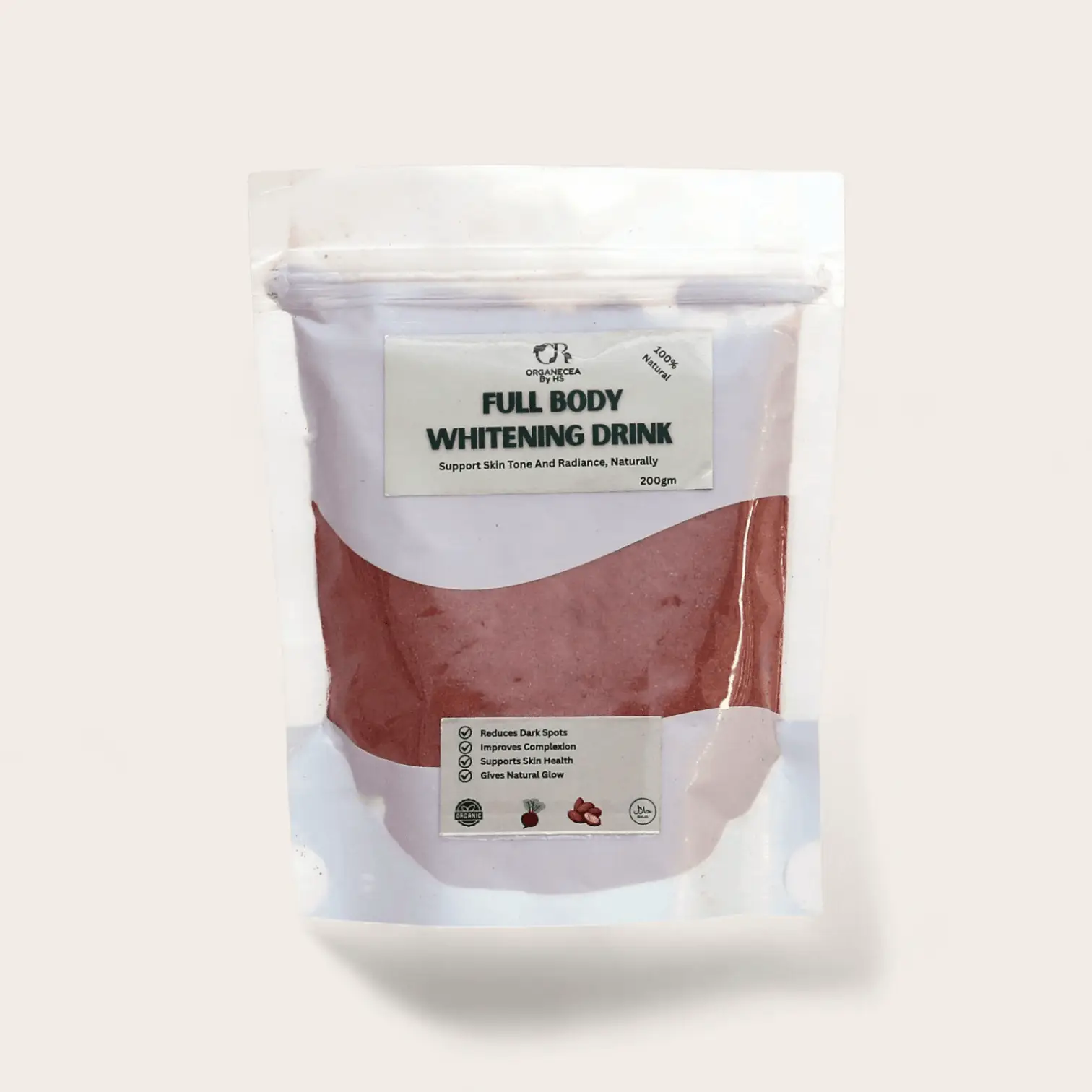 Organecea Full Body Whitening Drink (Inner Glow & Clear Skin Supplement) – 200gm